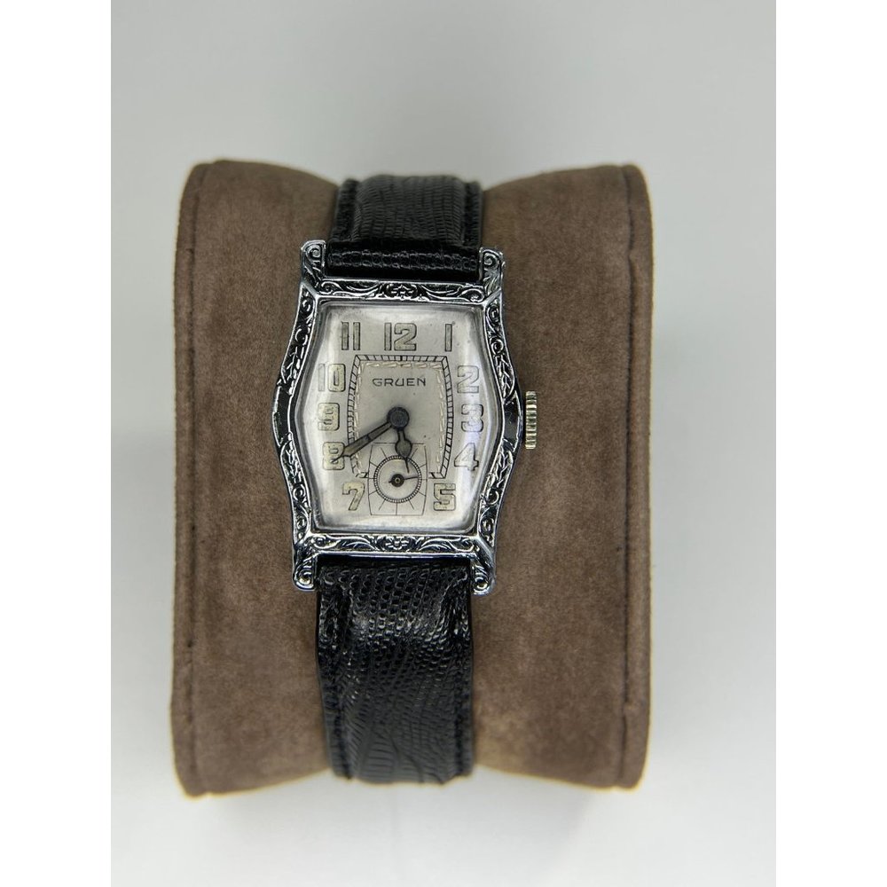 Working Vintage Gruen Deco Glow in the Dark Dual Dial Precision Watch